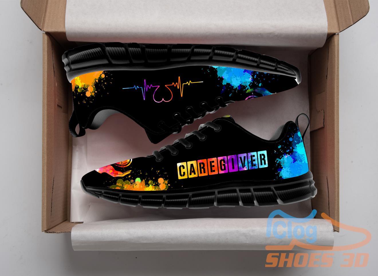 Caregiver Heartbeat Colorful Casual Running Sneakers Caregiver Heartbeat Colorful Casual Running Sneakers
