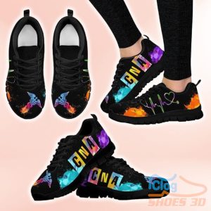 CNA Heart Beat Black Casual Running Sneakers Product Photo 1
