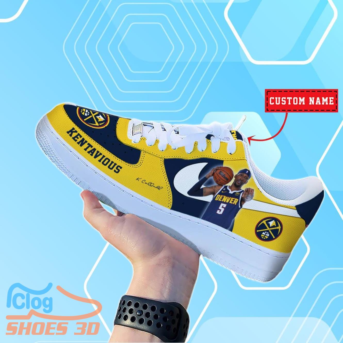 Denver Nuggets Kentavious Caldwell-Pope NBA Air Force Shoes Personalized For Real Fans 5 Denver Nuggets Kentavious Caldwell-Pope NBA Air Force Shoes Personalized For Real Fans Product Photo 1