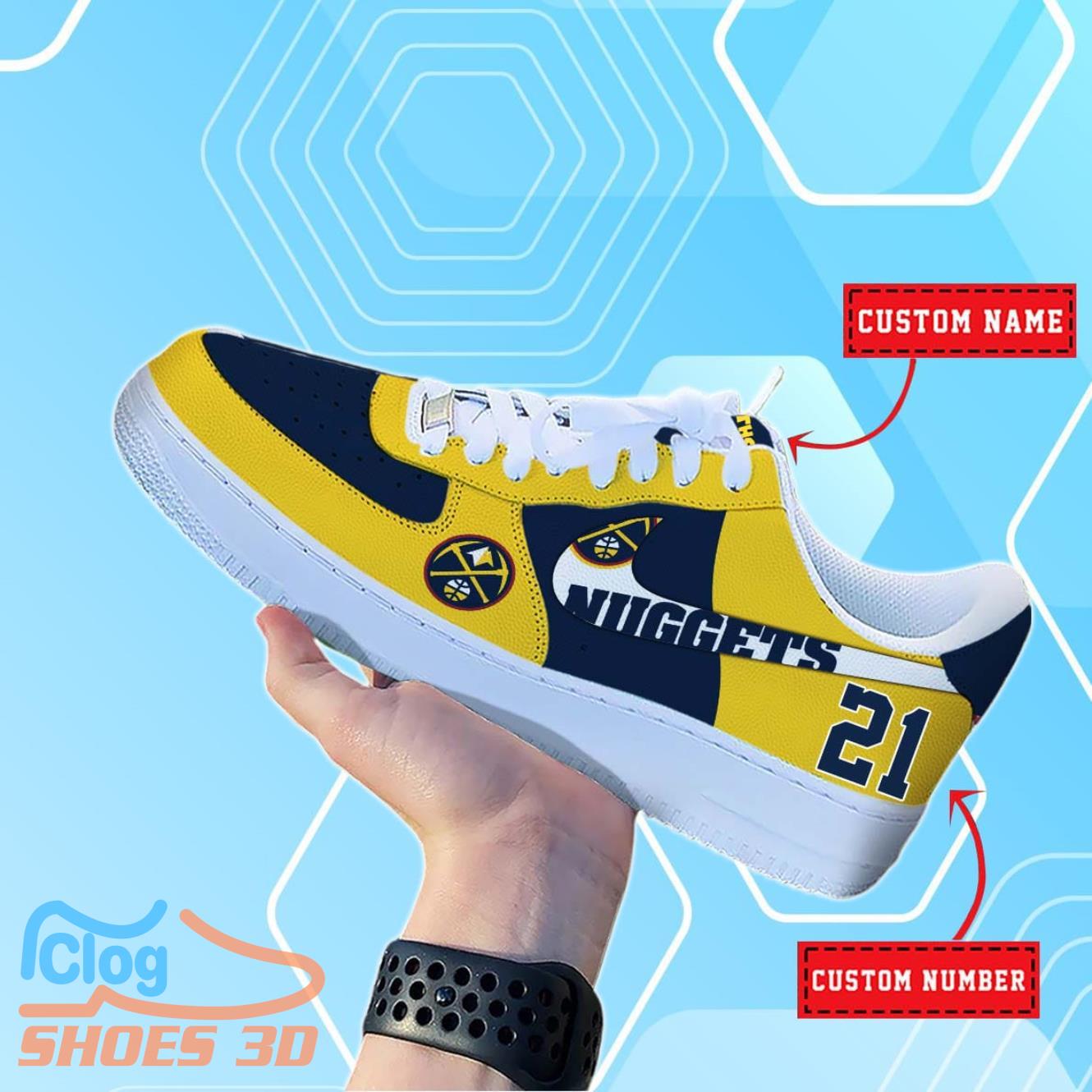 Denver Nuggets NBA Air Force Shoes Personalized For Real Fans 3 Denver Nuggets NBA Air Force Shoes Personalized For Real Fans Product Photo 1