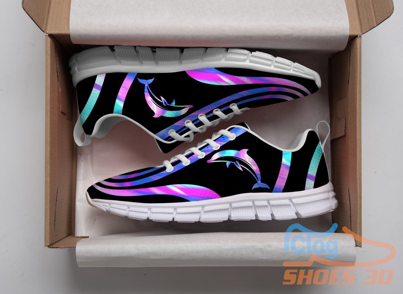 Dolphin Color Blue Purple Casual Running Sneakers Dolphin Color Blue Purple Casual Running Sneakers
