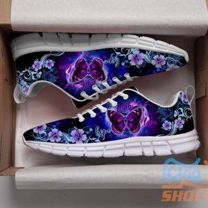 Faith Hope Love Black Butterfly Alzheimer’s Awareness Casual Running Sneakers Product Photo 2