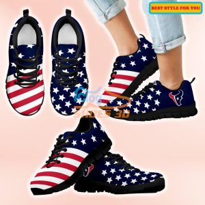 Houston Texans America Flag Full Stars Stripes Pattern Casual Sneakers For Sport Fans Product Photo 1