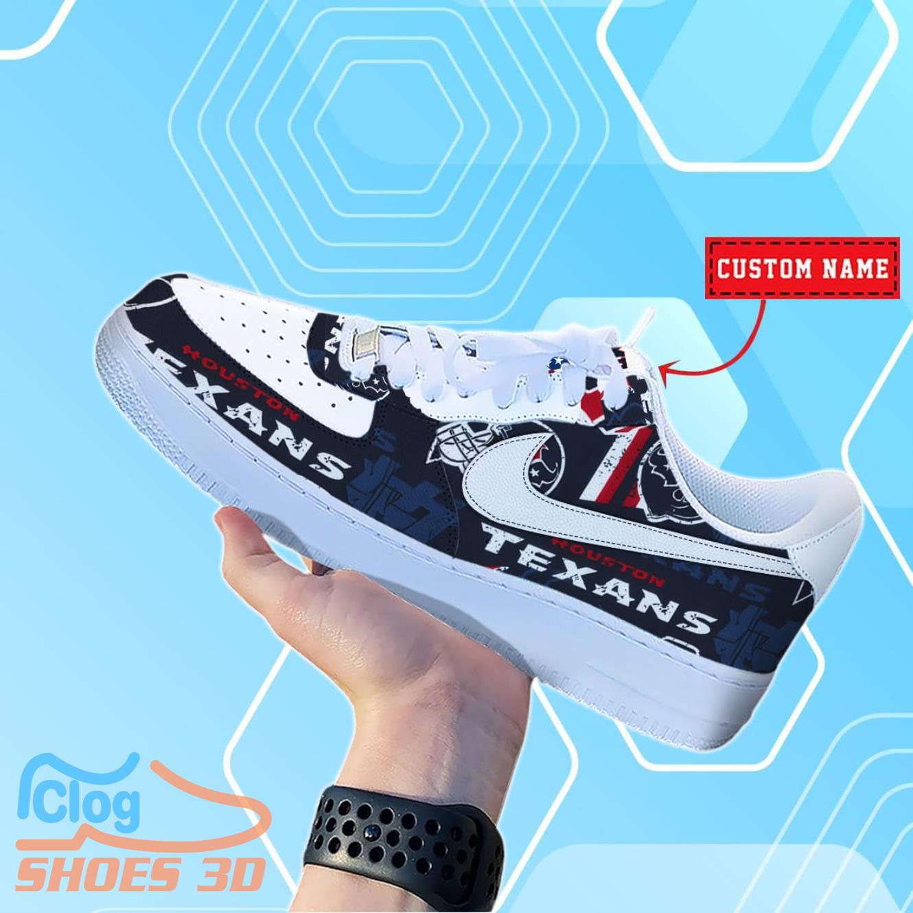 Houston Texans NFL Premium Air Force Shoes Custom Name 3 Houston Texans NFL Premium Air Force Shoes Custom Name Product Photo 1