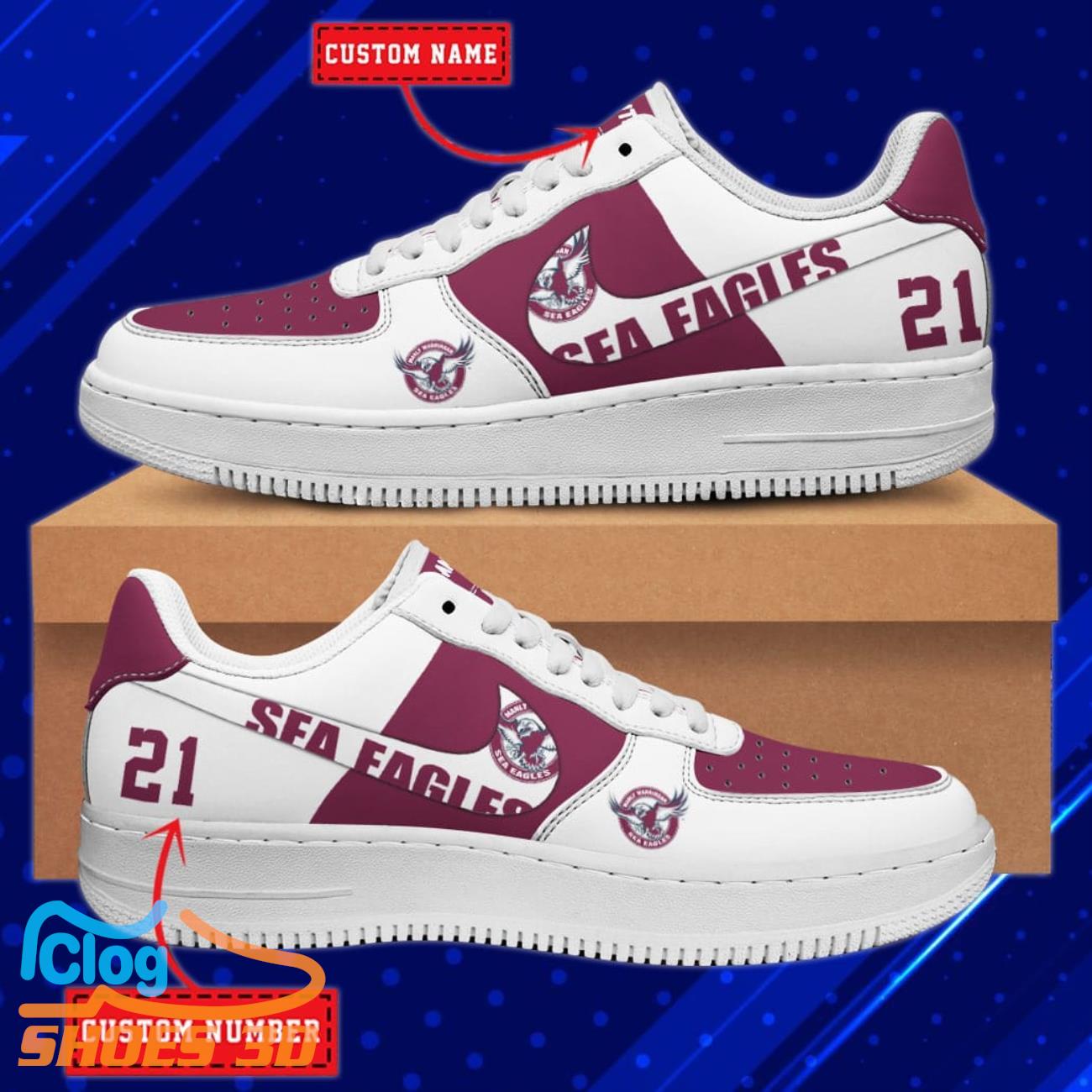 Manly Warringah Sea Eagles NRL Personalized Air Force Shoes For Men Women Manly Warringah Sea Eagles NRL Personalized Air Force Shoes For Men Women