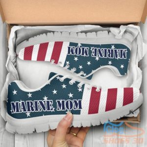 Marine Mom American Flag Mother’s Day Gift Casual Running Sneakers Product Photo 1