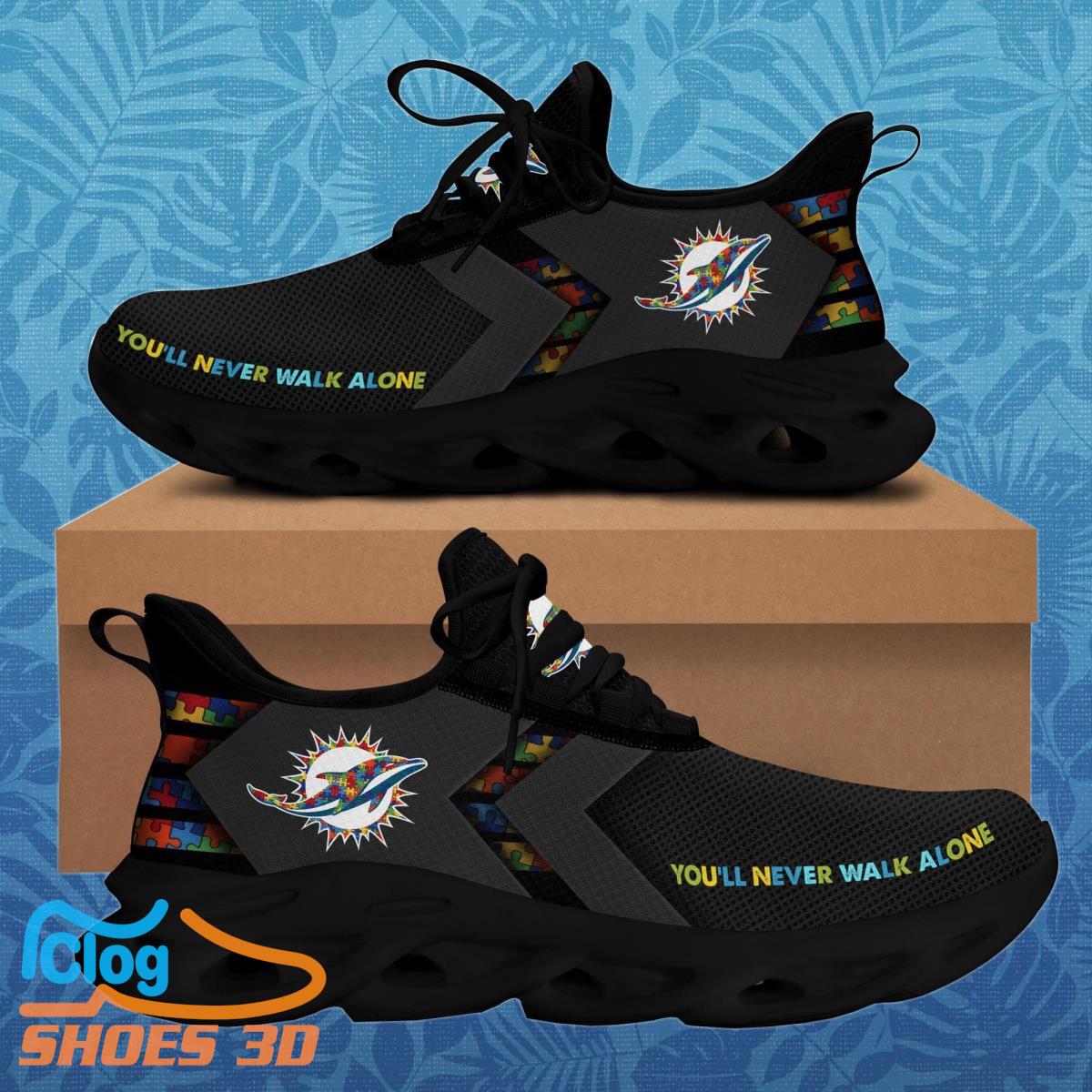 Miami Dolphins Autism Max Soul Sneakers Best Gift 3 Miami Dolphins Autism Max Soul Sneakers Best Gift Product Photo 1