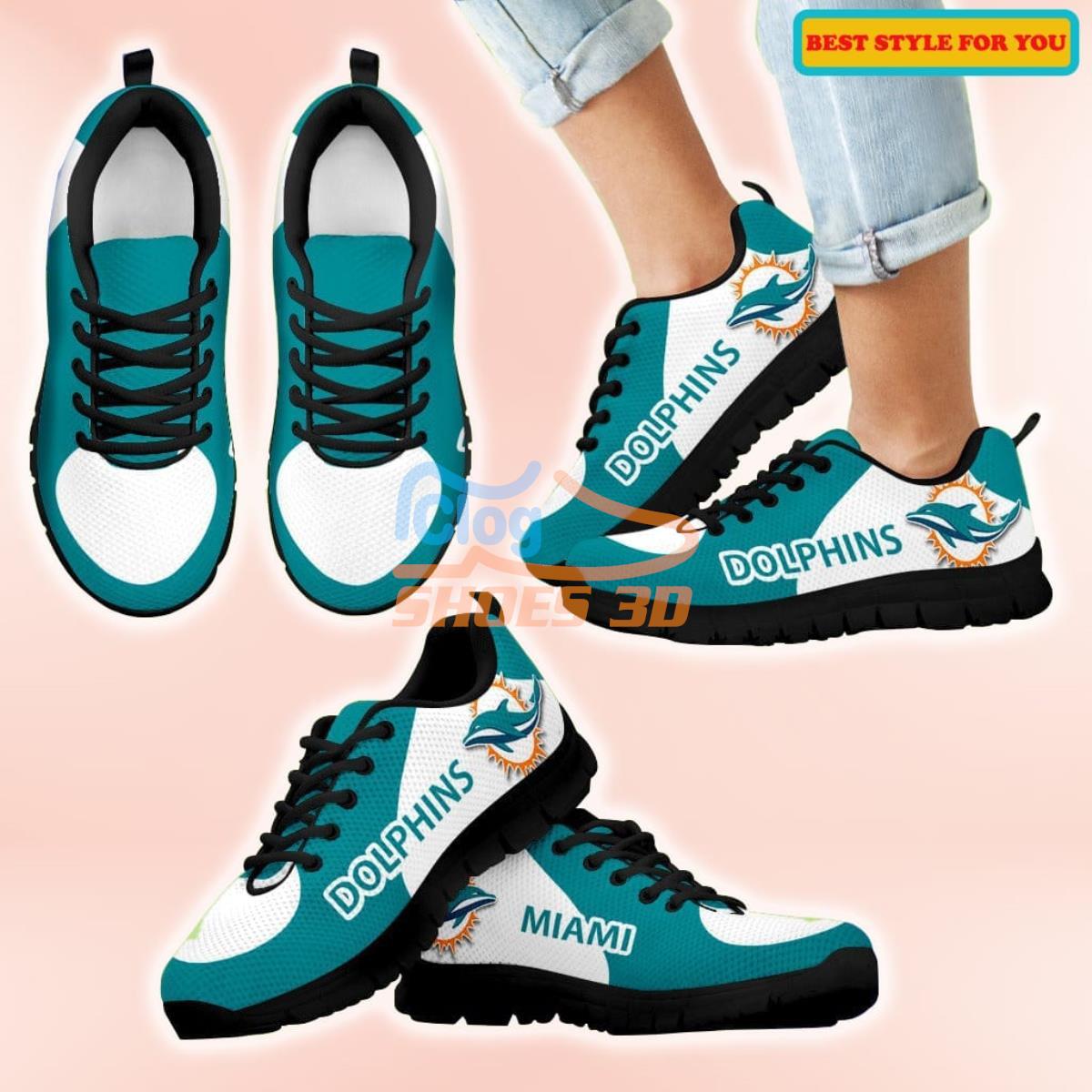 Miami Dolphins Top Logo Casual Sneakers For Sport Fans 3 Miami Dolphins Top Logo Casual Sneakers For Sport Fans Product Photo 1