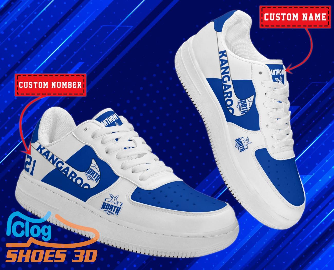 North Melbourne Kangaroos AFL Personalized Air Force Shoes For Men Women North Melbourne Kangaroos AFL Personalized Air Force Shoes For Men Women