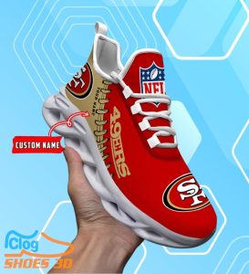 san francisco 49ers nfl maxsoul shoes custom name for true fans San Francisco 49ers NFL Maxsoul Shoes Custom Name For True Fans Product Photo 1