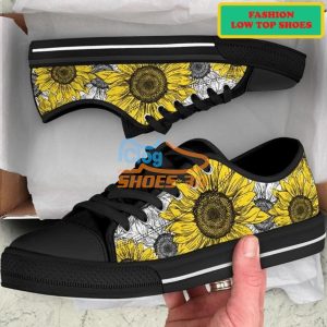 Sunflowers Printed On Fashion Low Top Shoes Product Photo 1
