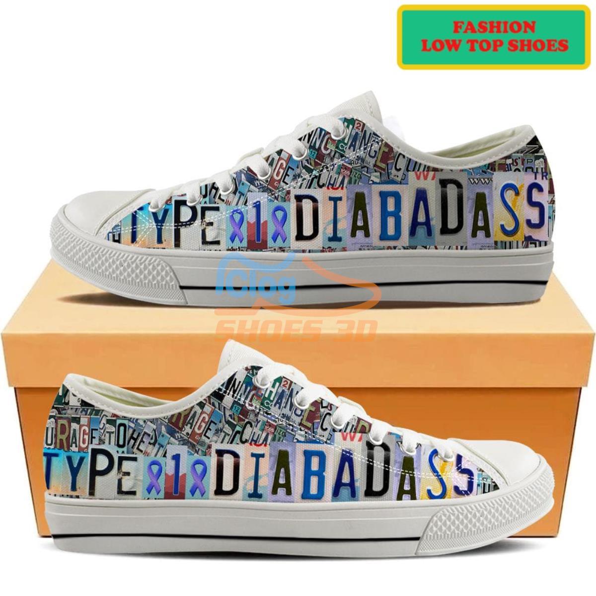 Type 1 Diabadass Diabetes Fashion Low Top Shoes 6 Type 1 Diabadass Diabetes Fashion Low Top Shoes Product Photo 2