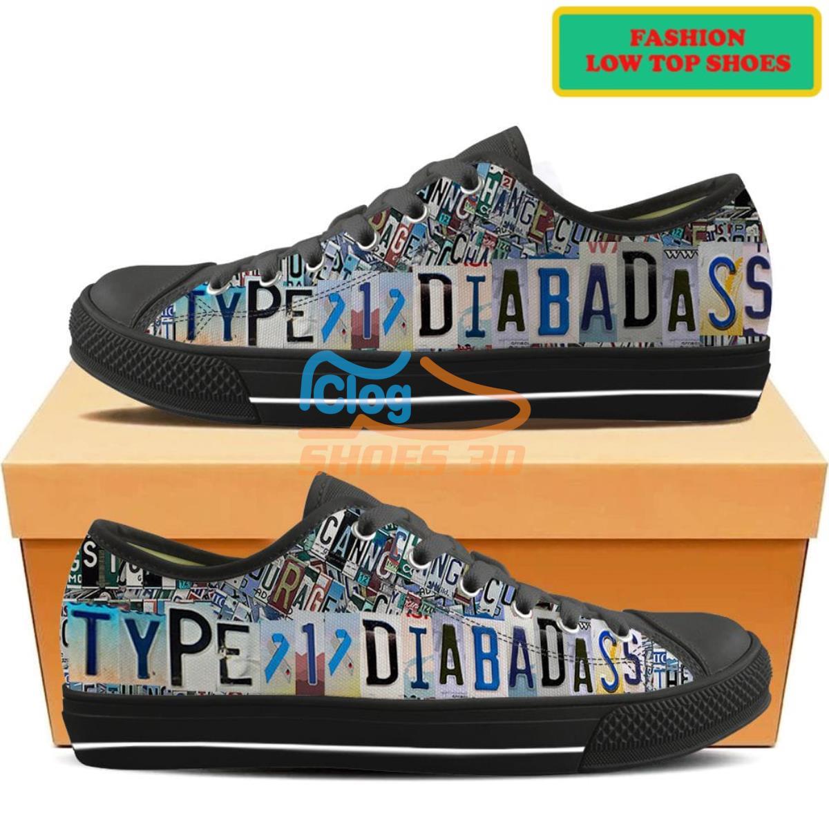 Type 1 Diabadass Diabetes Fashion Low Top Shoes Type 1 Diabadass Diabetes Fashion Low Top Shoes