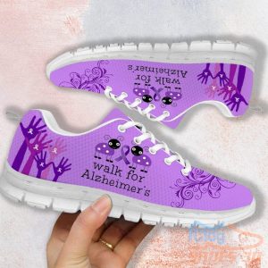 Walk For Alzheimer’s Hands Purple Casual Running Sneakers Product Photo 1