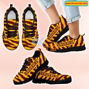 Washington Redskins Tiger Skin Stripes Pattern Printed Casual Sneakers For Sport Fans Product Photo 1