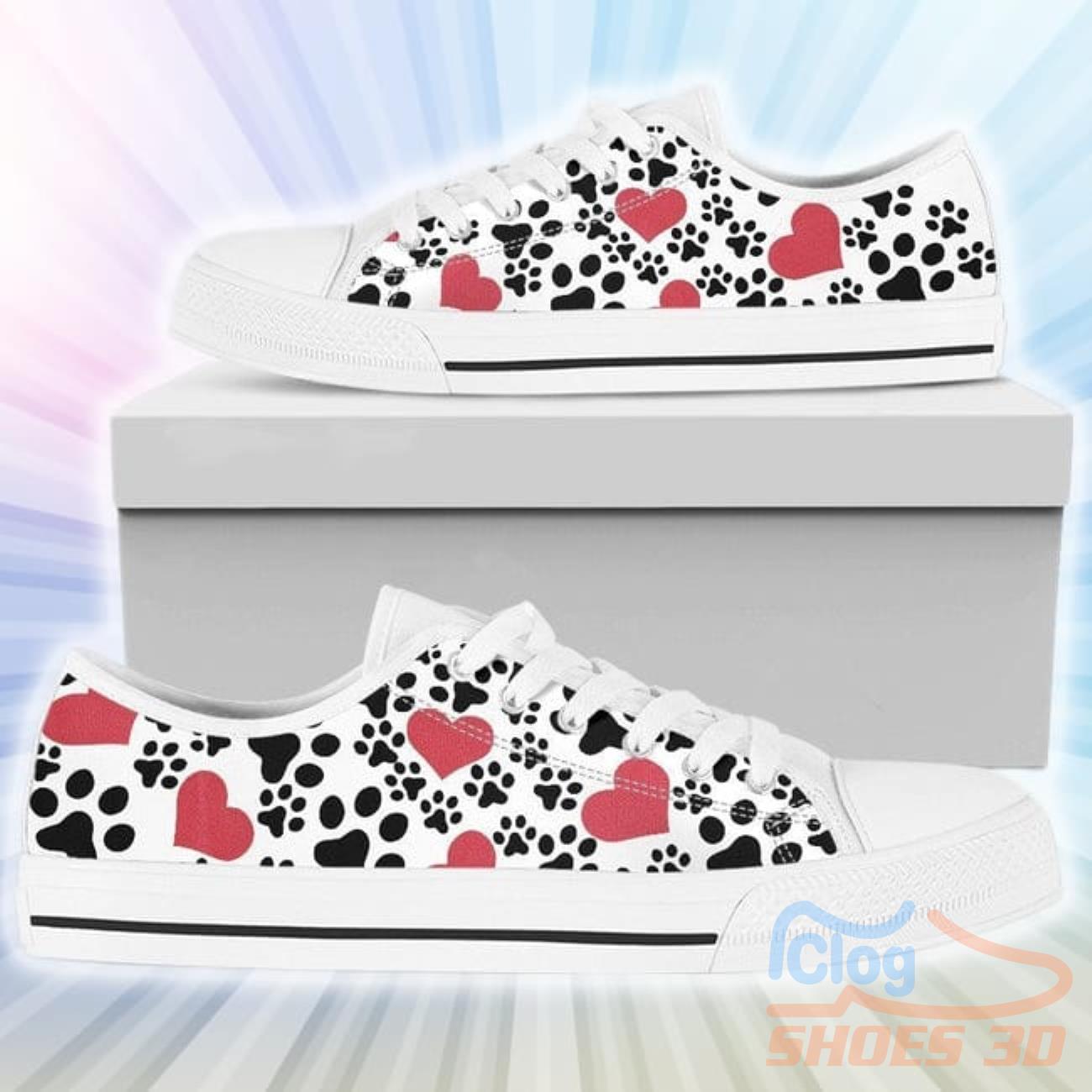 I Love Dog Paws Low Top Canvas Shoes 3 I Love Dog Paws Low Top Canvas Shoes Product Photo 1