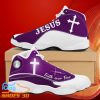 Jesus Walk By Faith High Top Sneakers Custom Name Sneakers Air Jordan 13 Unique Gift For Men And Women