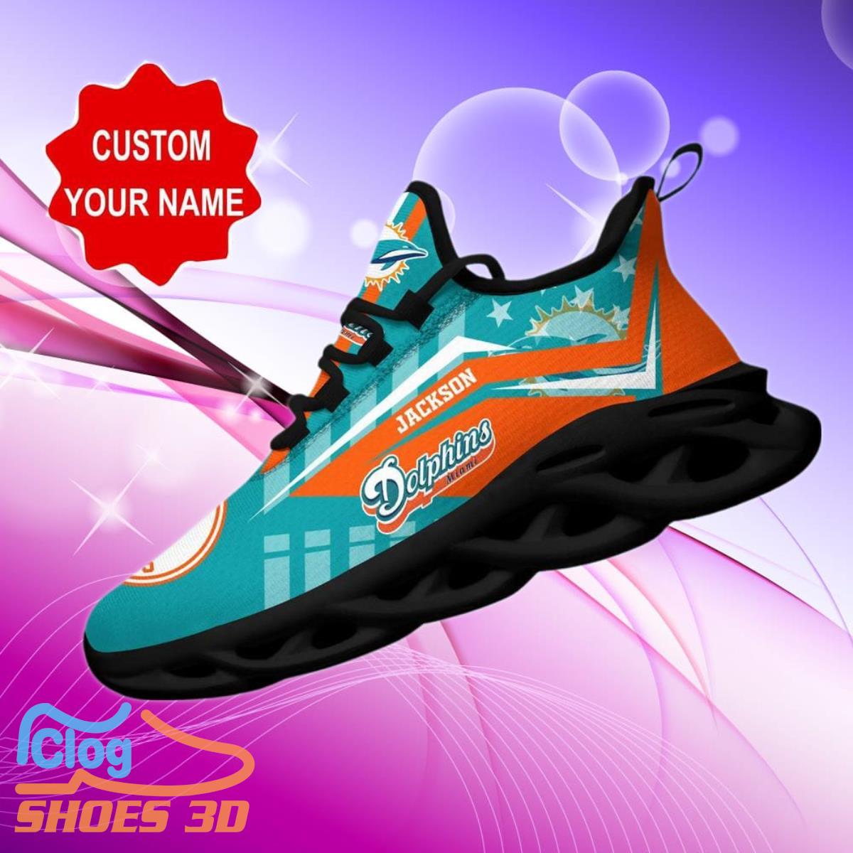 Miami Dolphins NFL Max Soul Shoes Custom Name Sneakers Hot Trending Special Gift For Men Women 3 Miami Dolphins NFL Max Soul Shoes Custom Name Sneakers Hot Trending Special Gift For Men Women Product Photo 1