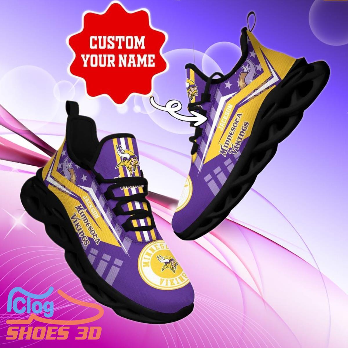 Minnesota Vikings NFL Max Soul Shoes Custom Name Sneakers Hot Trending Special Gift Minnesota Vikings NFL Max Soul Shoes Custom Name Sneakers Hot Trending Special Gift