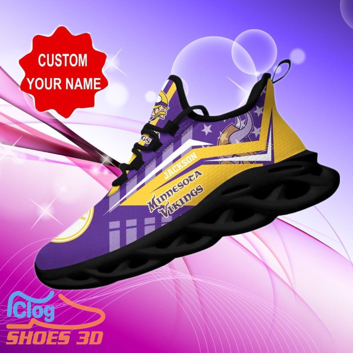 Minnesota Vikings NFL Max Soul Shoes Custom Name Sneakers Hot Trending Special Gift 3 Minnesota Vikings NFL Max Soul Shoes Custom Name Sneakers Hot Trending Special Gift Product Photo 1