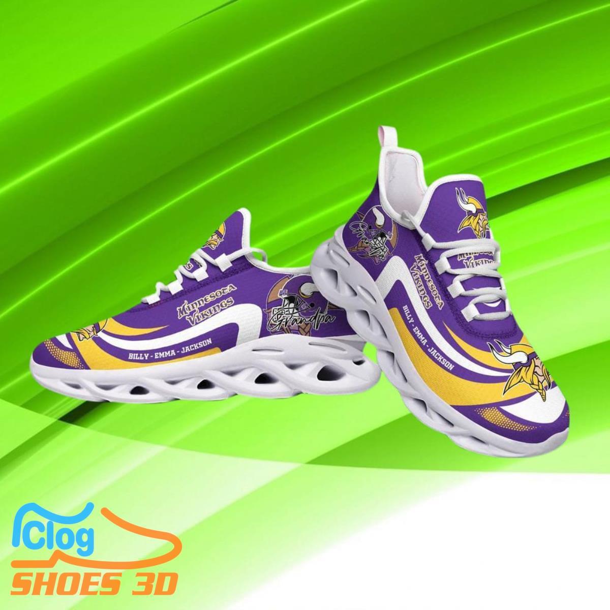 NFL Minnesota Vikings NFL Max Soul Shoes Custom Name Sneakers Hot Trending Gifts For Fans NFL Minnesota Vikings NFL Max Soul Shoes Custom Name Sneakers Hot Trending Gifts For Fans