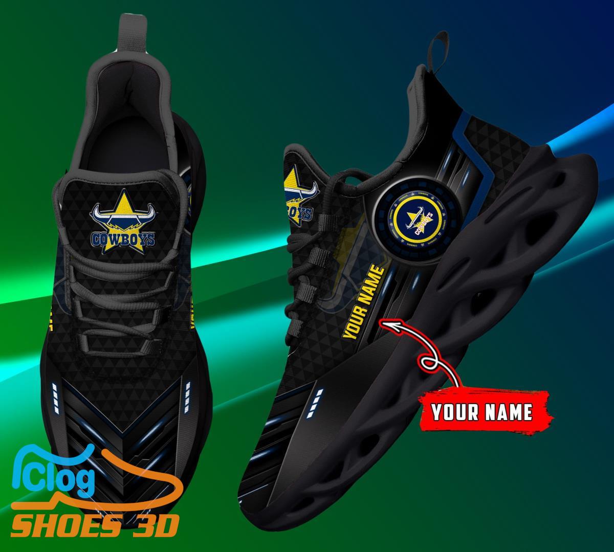 North Queensland Cowboys Custom Name NRL Max Soul Shoes Best Gift North Queensland Cowboys Custom Name NRL Max Soul Shoes Best Gift