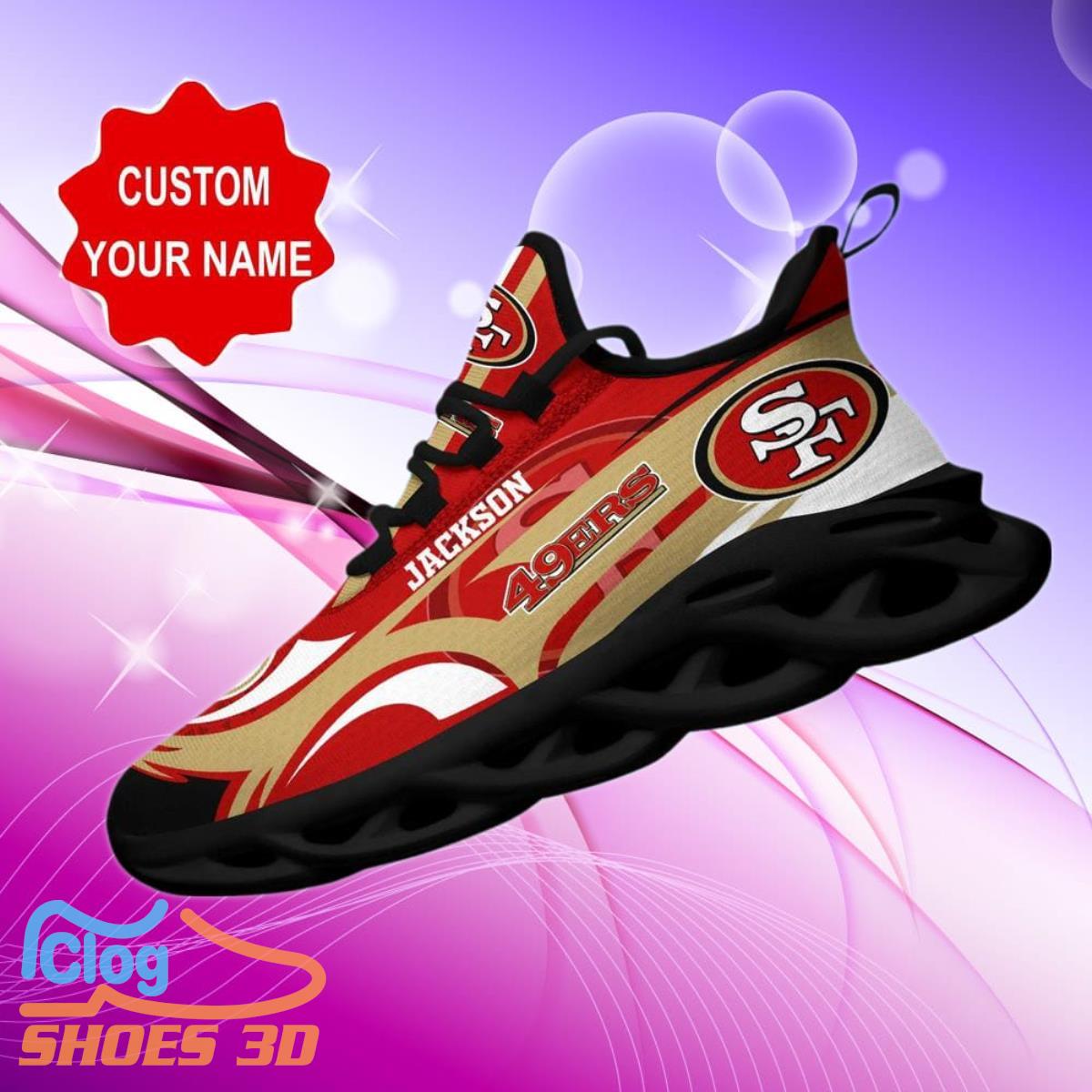 San Francisco 49Ers NFL Max Soul Shoes Custom Name Sneakers Hot Trending Special Gift 3 San Francisco 49Ers NFL Max Soul Shoes Custom Name Sneakers Hot Trending Special Gift Product Photo 1