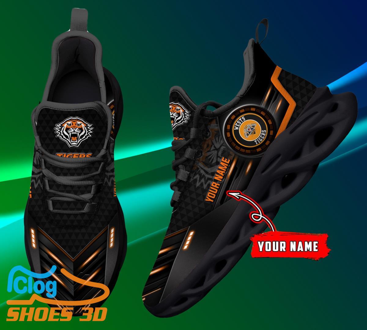 Wests Tigers Custom Name NRL Max Soul Shoes Best Gift Wests Tigers Custom Name NRL Max Soul Shoes Best Gift