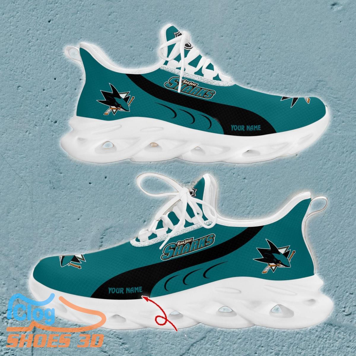San Jose Sharks Custom Name Max Soul Shoes Best Gift For Men And Wome San Jose Sharks Custom Name Max Soul Shoes Best Gift For Men And Wome