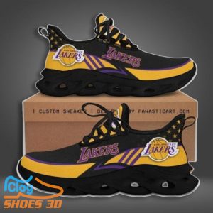Los Angeles Lakers Black Gold Max Soul Shoes Premium Edition Exclusive Gift For Men Women Product Photo 2