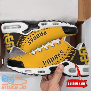 San Diego Padres MLB Custom Name TN Sport Shoes Exclusive Design For Fan Club 1 San Diego Padres MLB Custom Name TN Sport Shoes Exclusive Design For Fan Club Product Photo 2
