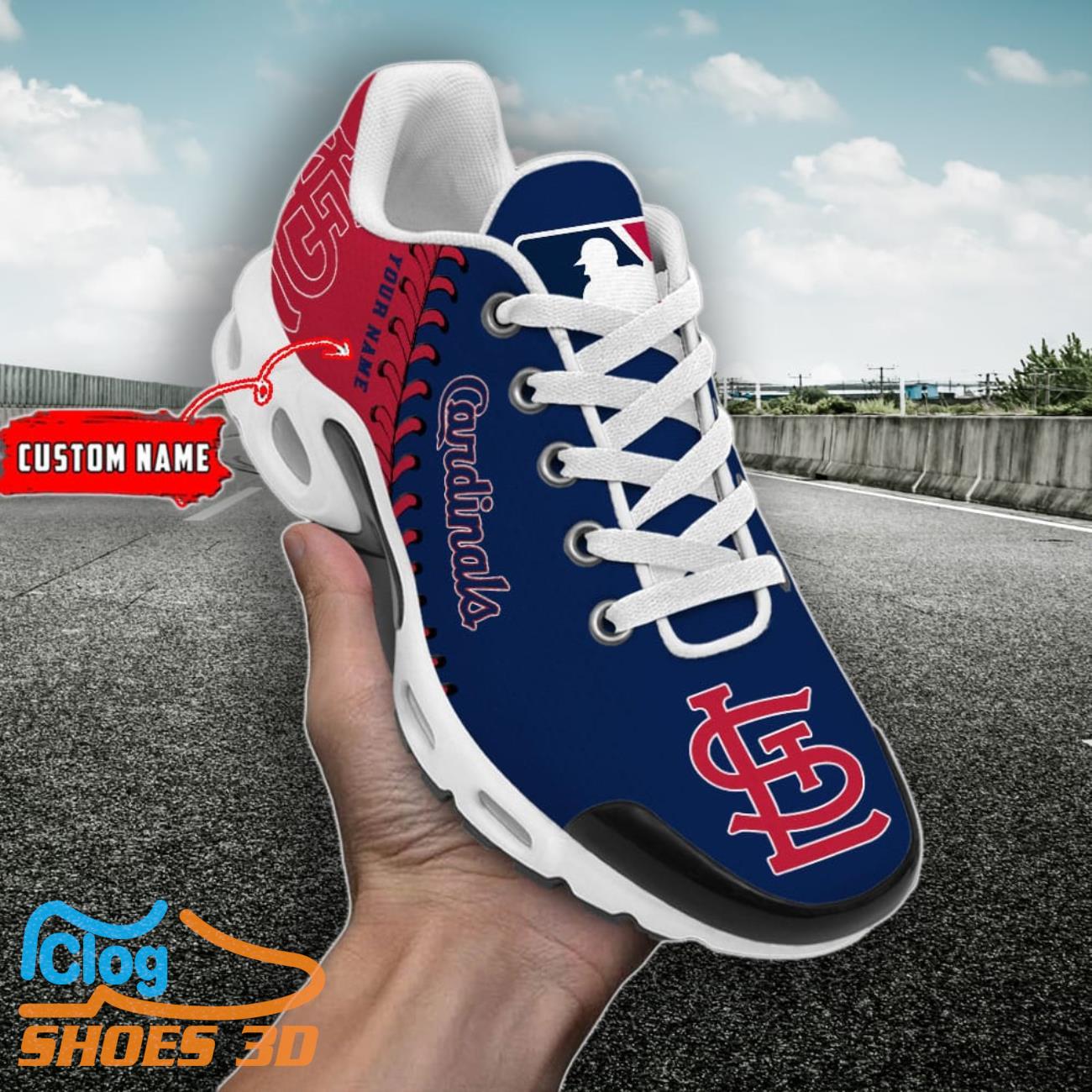 St. Louis Cardinals MLB Custom Name TN Sport Shoes Exclusive Design For Fan Club 3 St. Louis Cardinals MLB Custom Name TN Sport Shoes Exclusive Design For Fan Club Product Photo 1