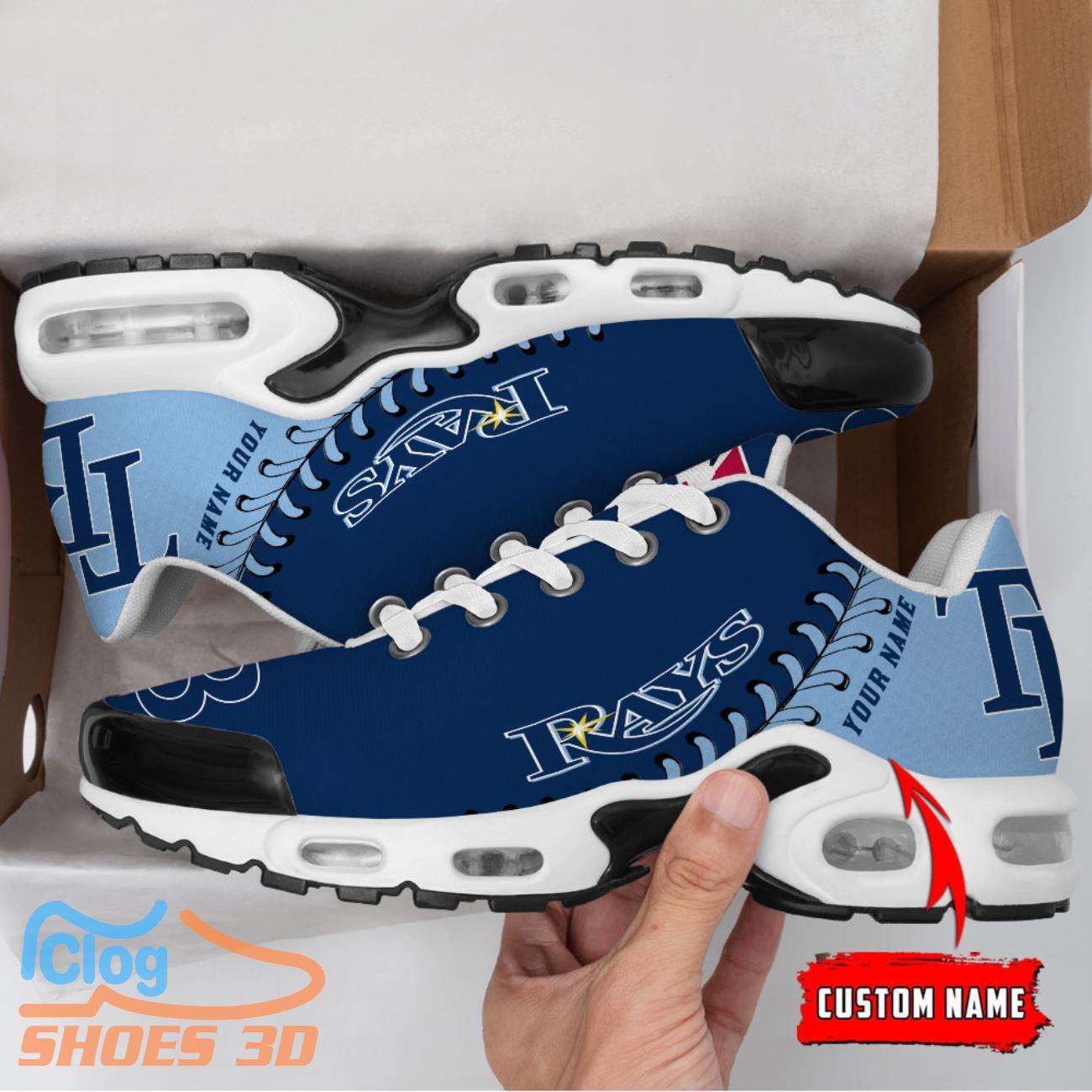 Tampa Bay Rays MLB Custom Name TN Sport Shoes Exclusive Design For Fan Club Tampa Bay Rays MLB Custom Name TN Sport Shoes Exclusive Design For Fan Club
