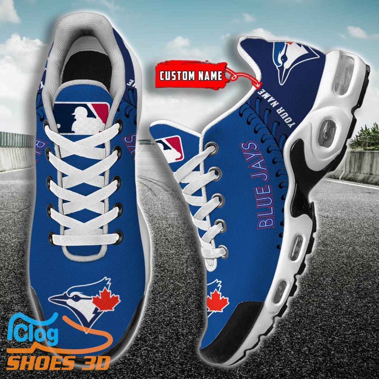 Toronto Blue Jays MLB Custom Name TN Sport Shoes Exclusive Design For Fan Club Toronto Blue Jays MLB Custom Name TN Sport Shoes Exclusive Design For Fan Club