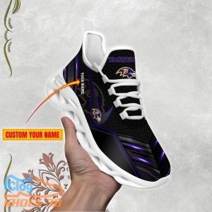 Baltimore Ravens Personalized NFL Neon LightMax Soul Shoes Best Gift Product Photo 1