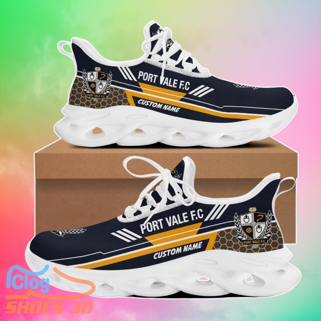 Port Vale Custom Name Max Soul Shoes Gift Sneakers For Fans Port Vale Custom Name Max Soul Shoes Gift Sneakers For Fans