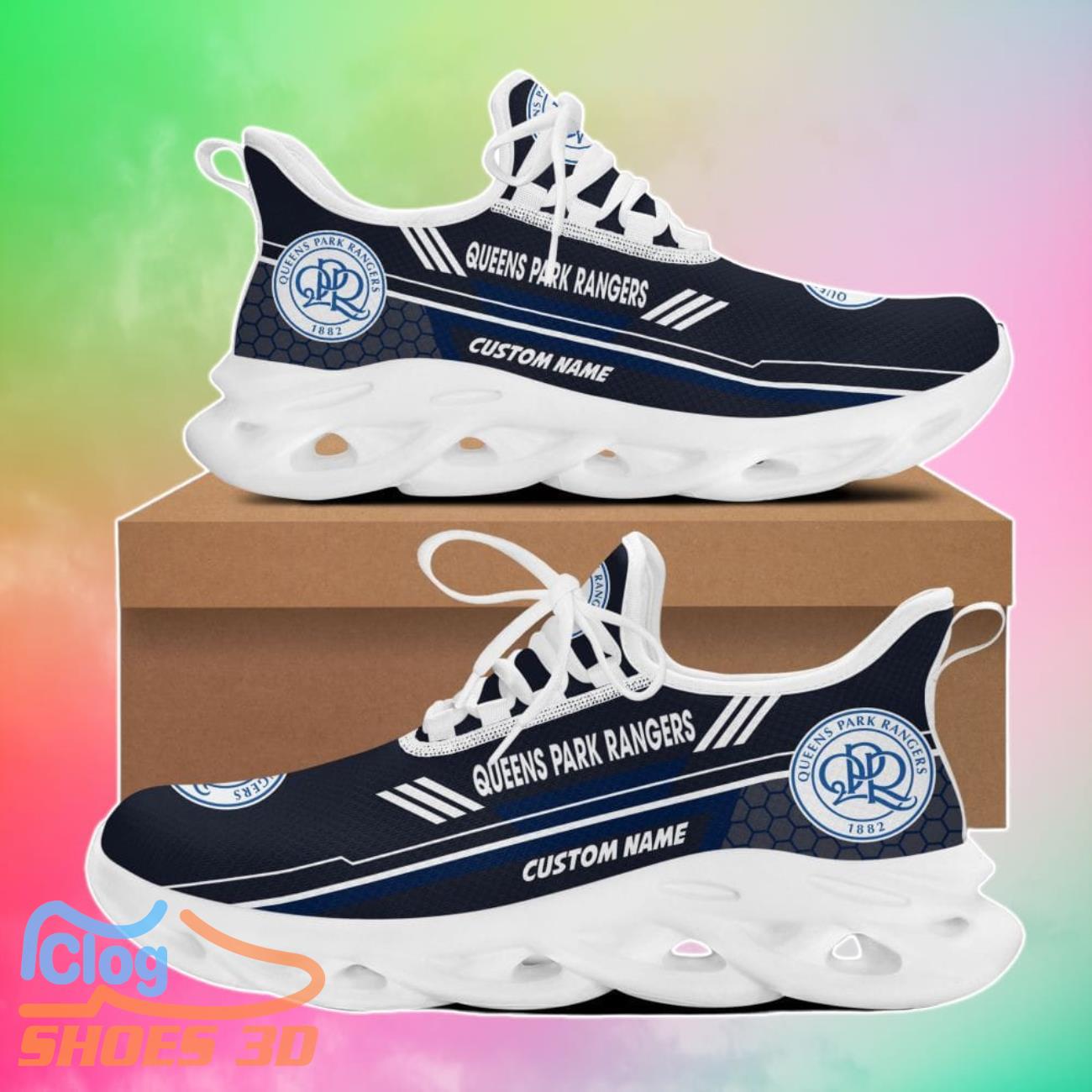 Queens Park Rangers Custom Name Max Soul Shoes Gift Sneakers For Fans Queens Park Rangers Custom Name Max Soul Shoes Gift Sneakers For Fans