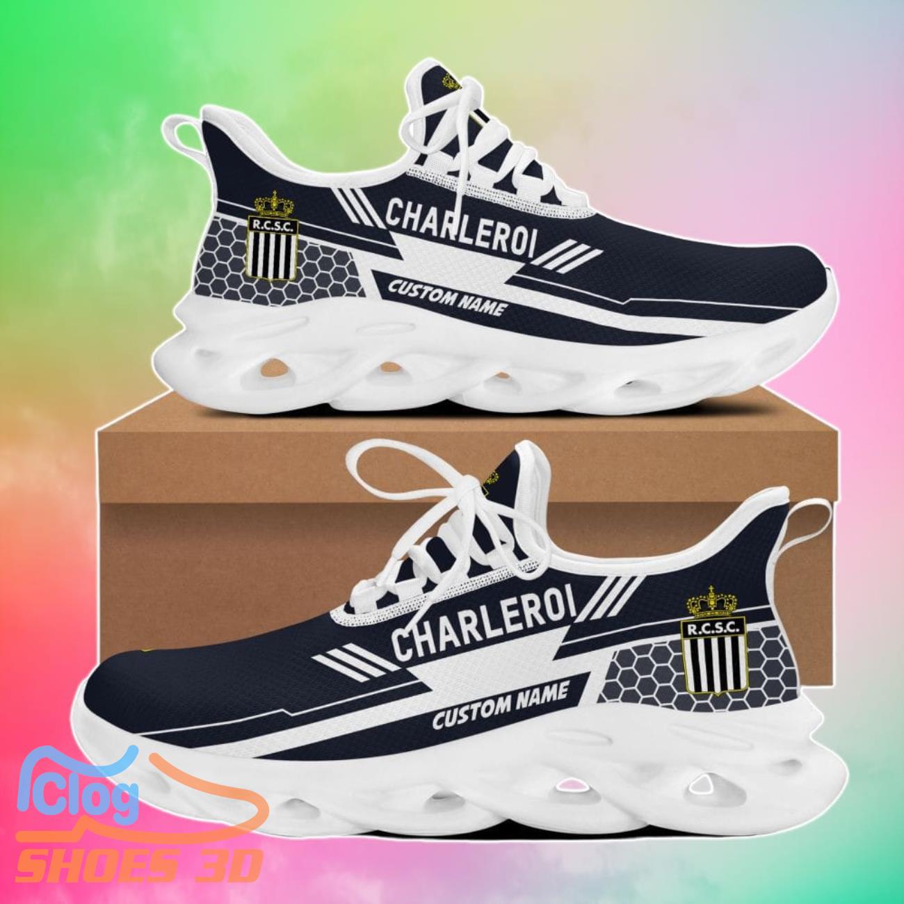 R. Charleroi S.C Custom Name Max Soul Shoes Gift Sneakers For Fans R. Charleroi S.C Custom Name Max Soul Shoes Gift Sneakers For Fans