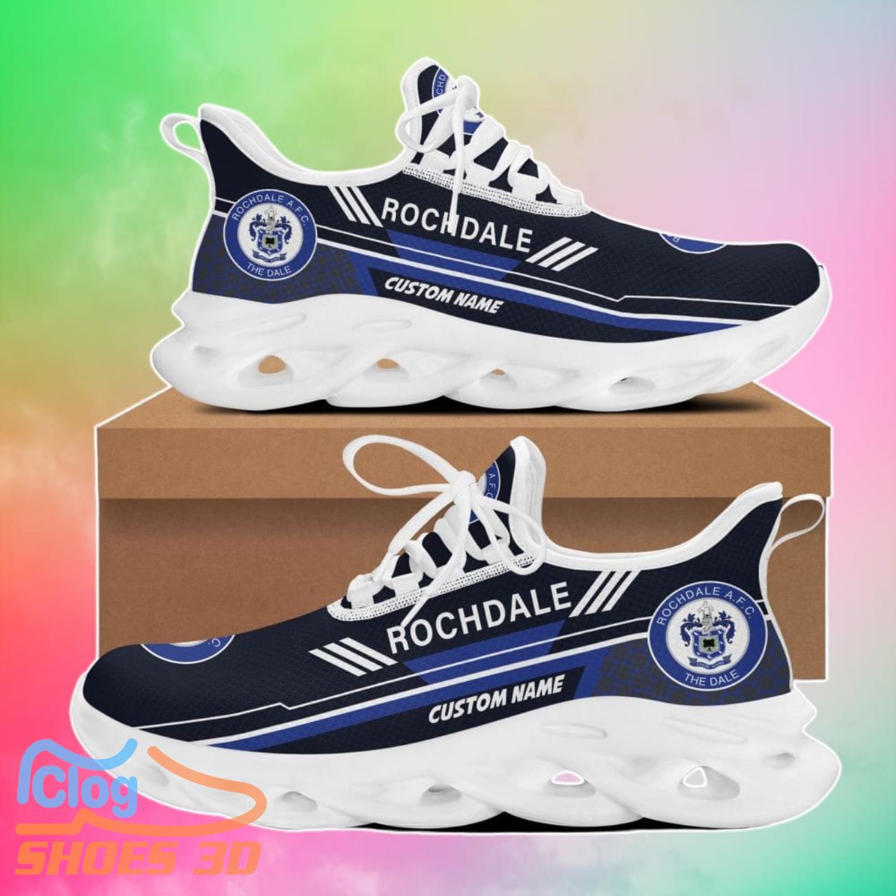 Rochdale AFC Custom Name Max Soul Shoes Gift Sneakers For Fans Rochdale AFC Custom Name Max Soul Shoes Gift Sneakers For Fans