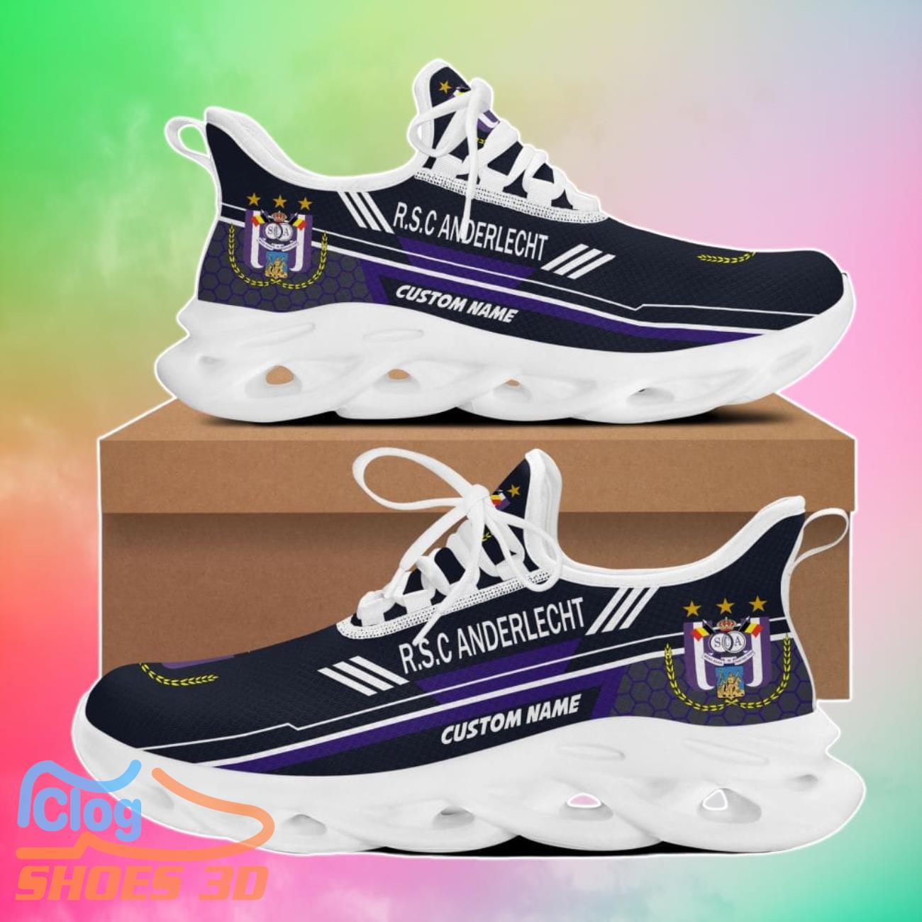 R.S.C. Anderlecht Custom Name Max Soul Shoes Gift Sneakers For Fans R.S.C. Anderlecht Custom Name Max Soul Shoes Gift Sneakers For Fans