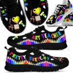 Art Teacher Pencils Pretty Sketchy Sneakers For Men Women Shoes Product Photo 3