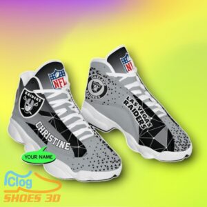 Las Vegas Raiders Custom Name Air Jordan 13 Shoes Style Gift Product Photo 2