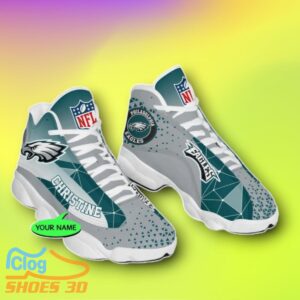 Philadelphia Eagles Custom Name Air Jordan 13 Shoes Style Gift Product Photo 2