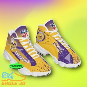 Minnesota Vikings Custom Name Air Jordan 13 Shoes Style Gift Product Photo 2