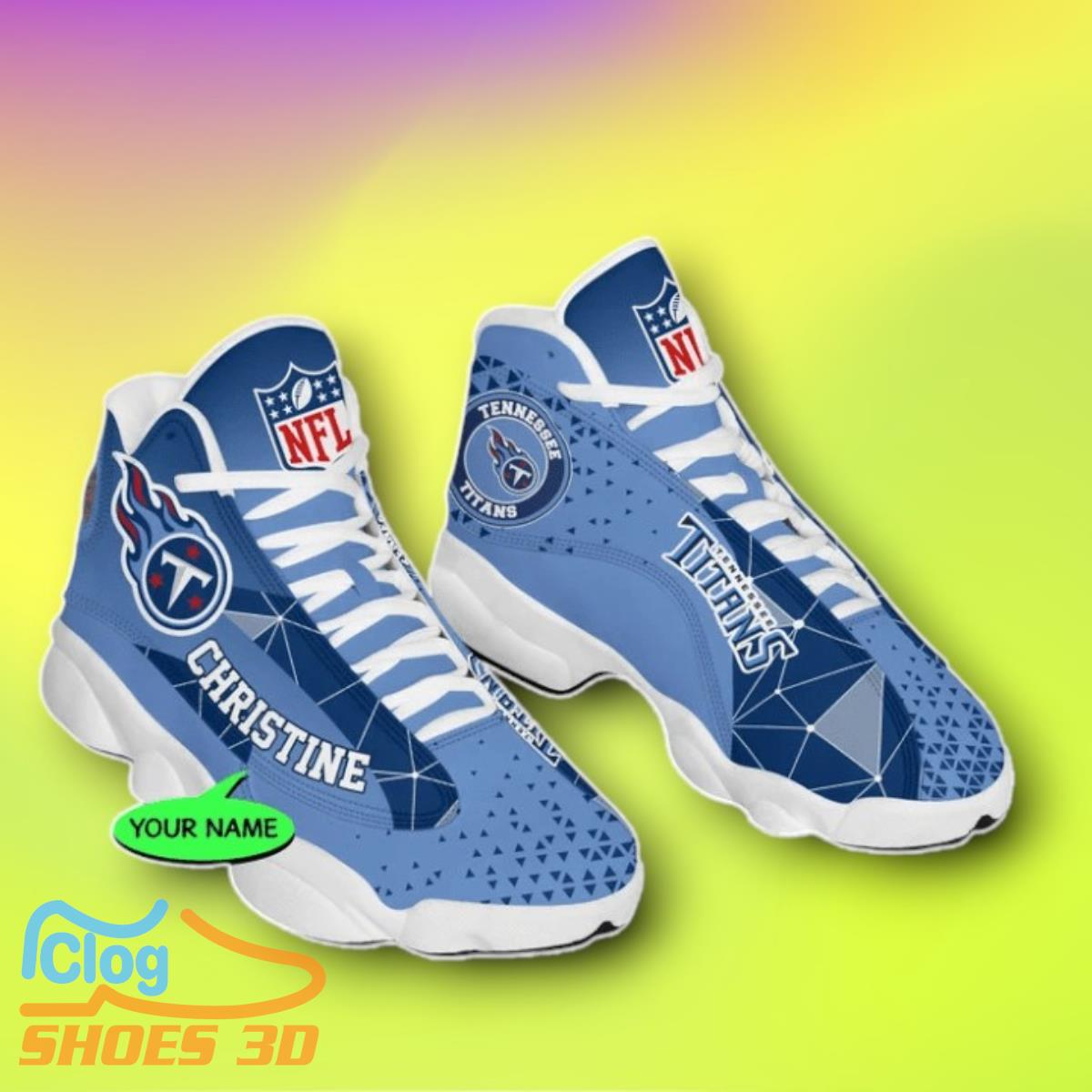 Tennessee Titans Custom Name Air Jordan 13 Shoes Style Gift 4 Tennessee Titans Custom Name Air Jordan 13 Shoes Style Gift Product Photo 2