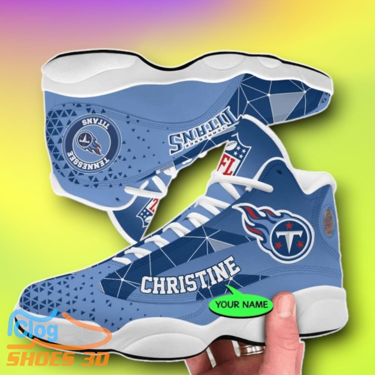 Tennessee Titans Custom Name Air Jordan 13 Shoes Style Gift 3 Tennessee Titans Custom Name Air Jordan 13 Shoes Style Gift Product Photo 1